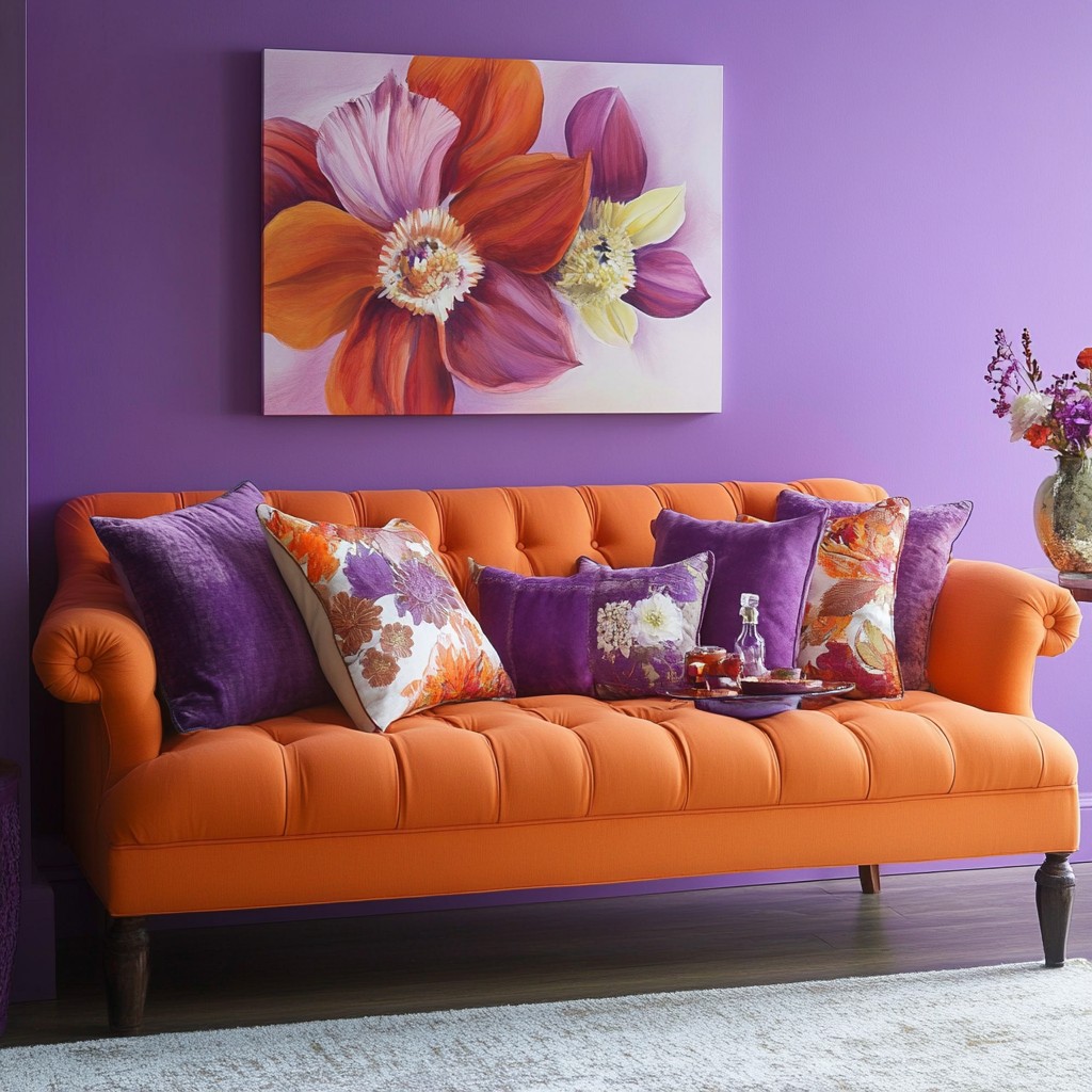 Contrast colour with purple: Tangerine