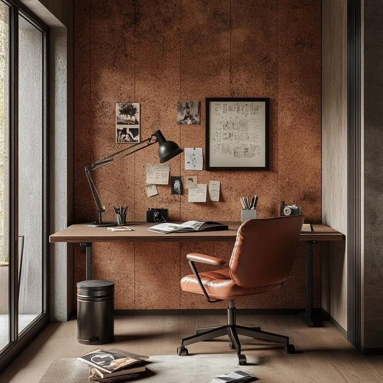 Cork Wall Panel Idea for Study Room