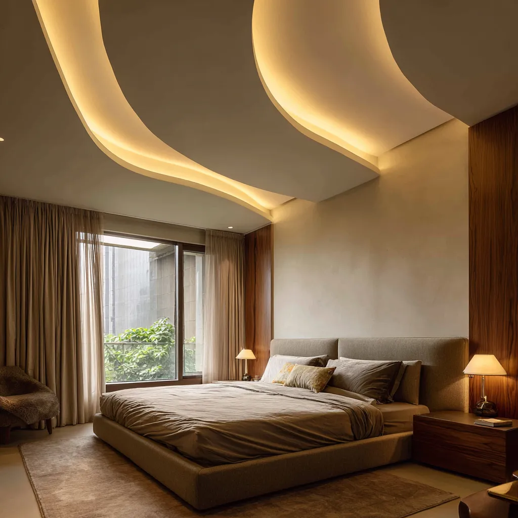 Curved- Bedroom Ceiling Design Trends