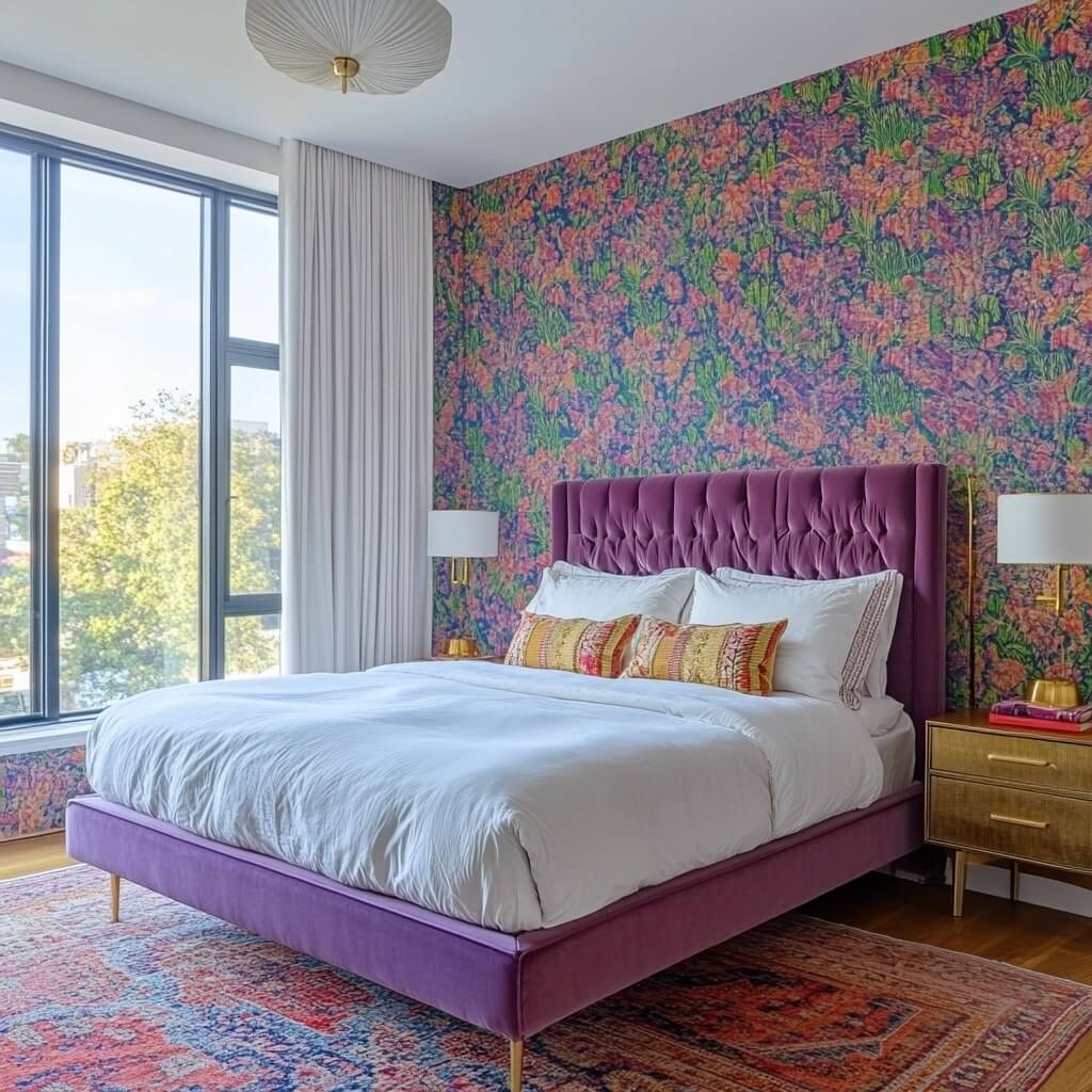 Daring Purple Wallpaper Colour Combinations