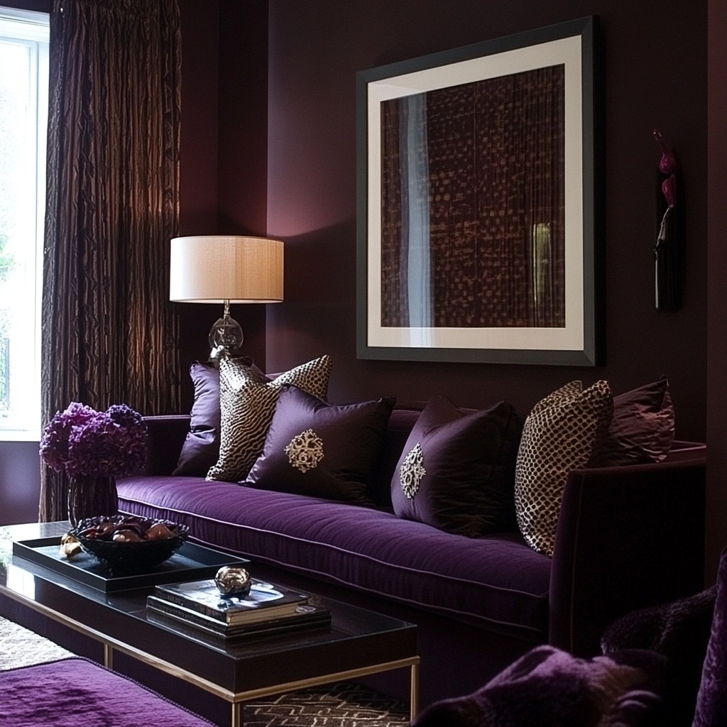 Dark Brown and Mulberry Colour Combination