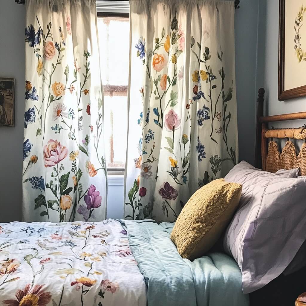 DIY Hand-Painted Curtains Designs Ideas