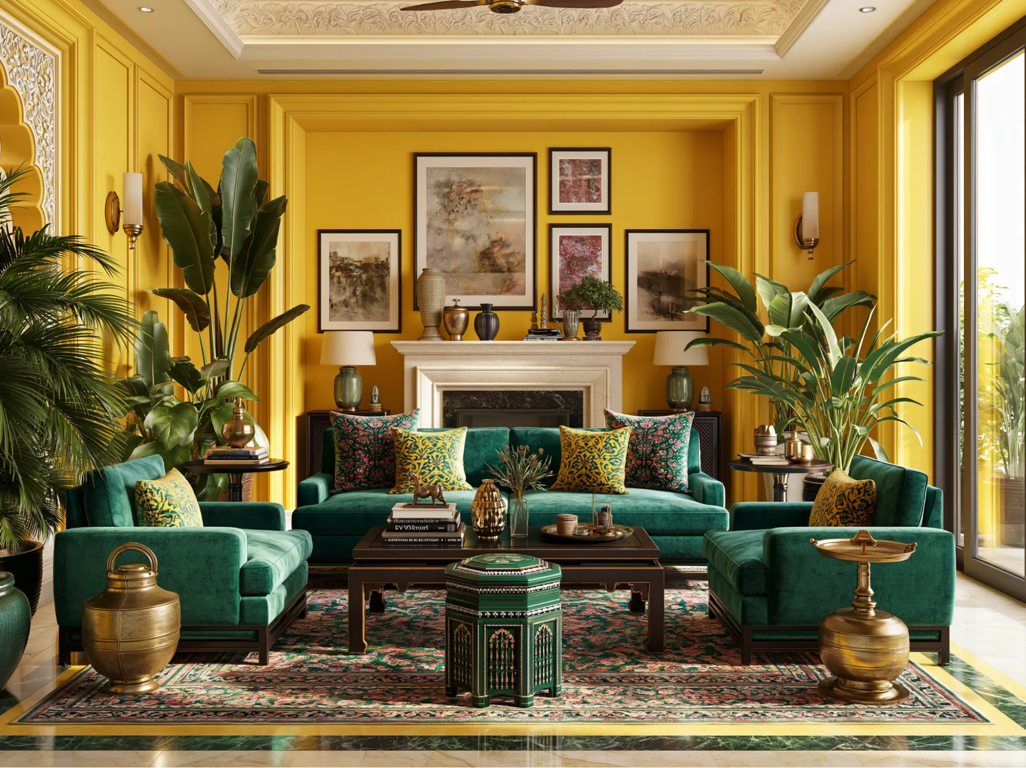 Emerald Green- Contrast Colour of Yellow