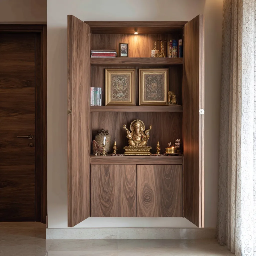 Foldable Mandir Cabinet Designs for Apartments