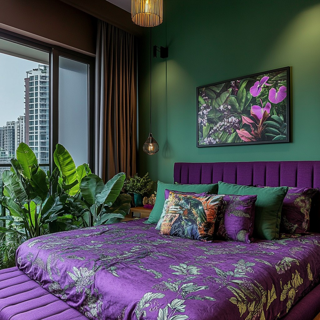 Forest Green and Purple Colour Combination