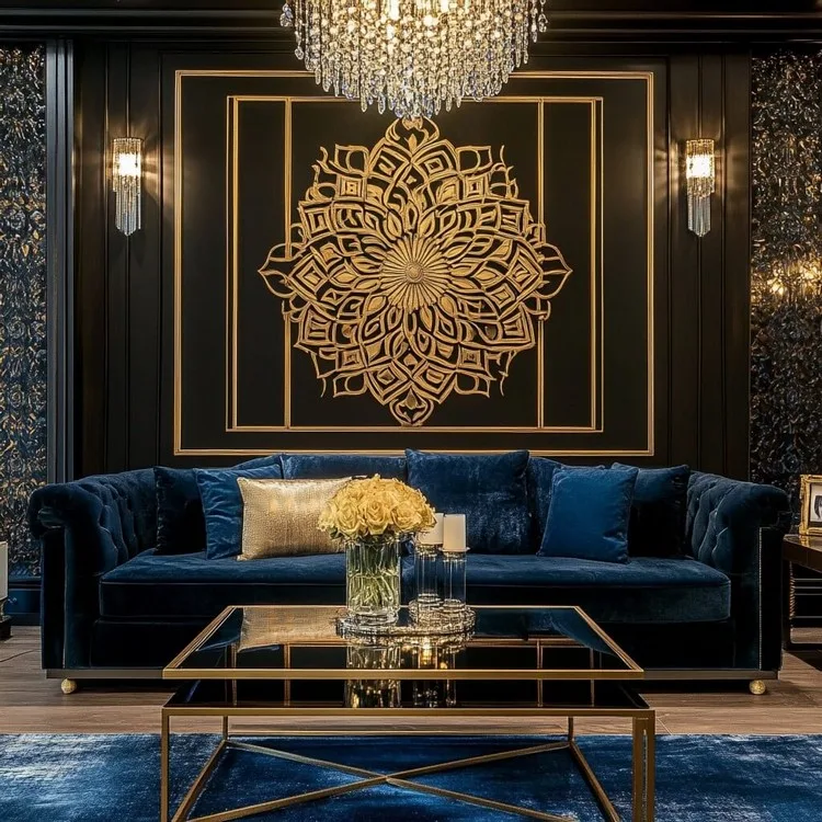 Gold Accent Wall Panelling Design