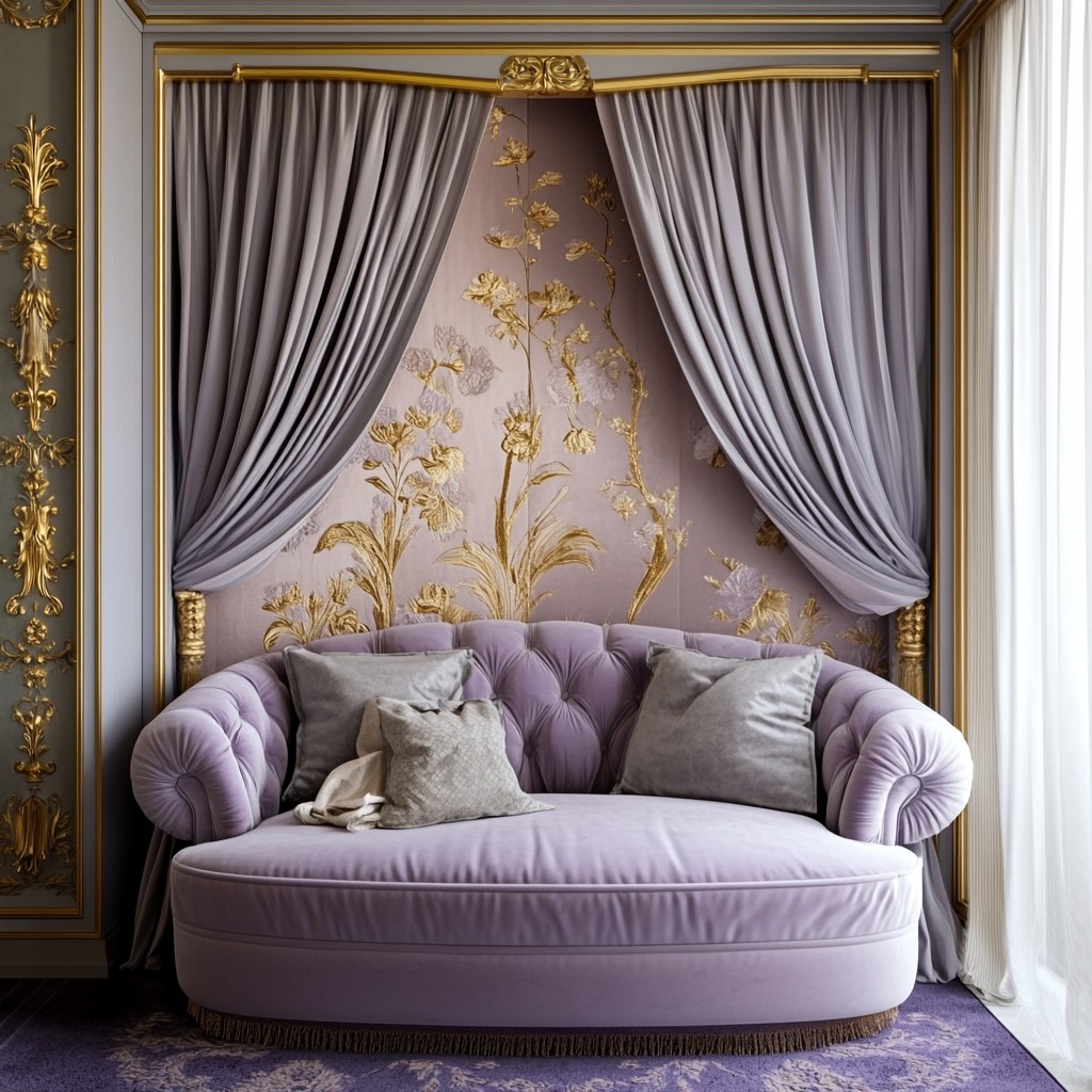 Gold and Lavender Colour Combination