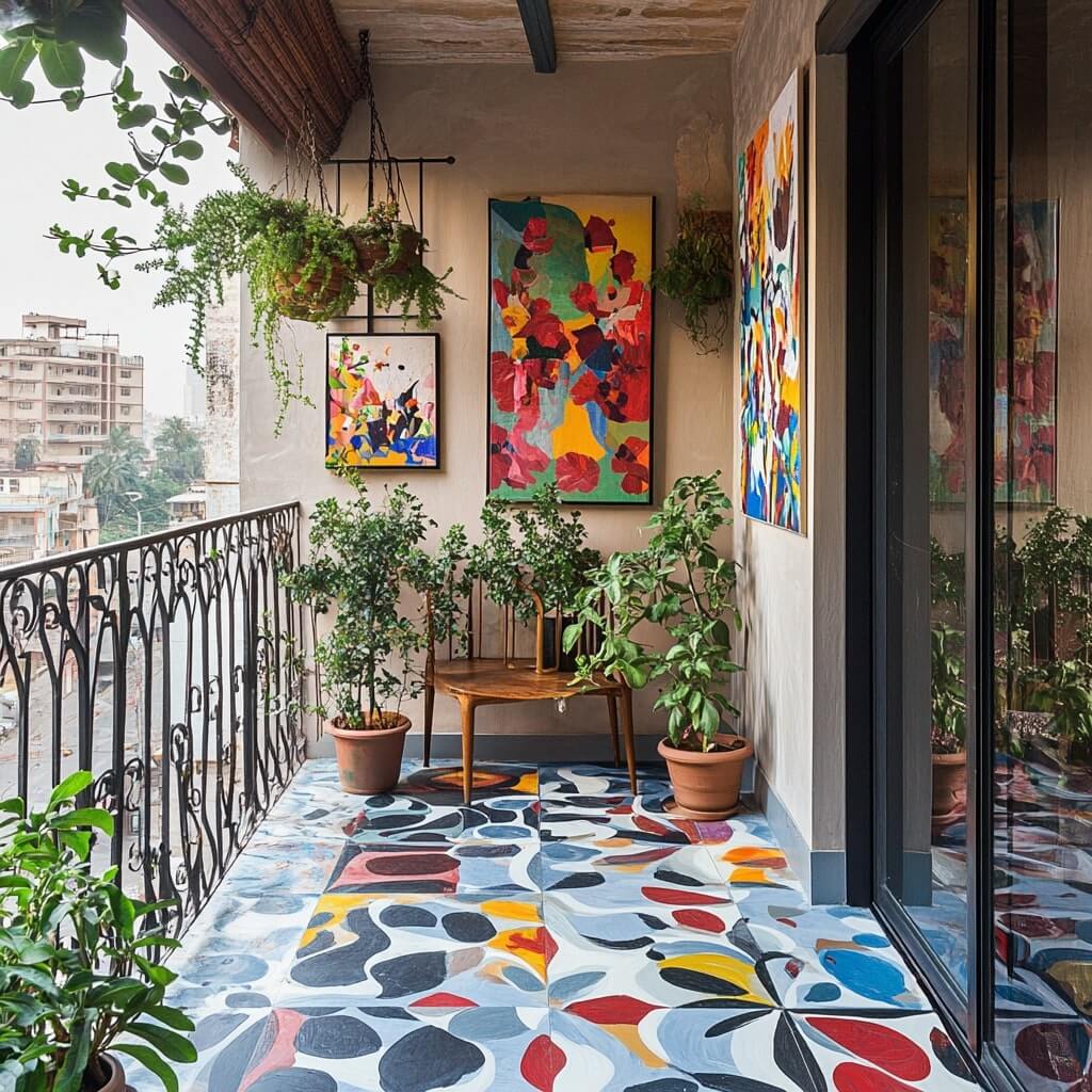 Hand Painted Tiles for Balcony