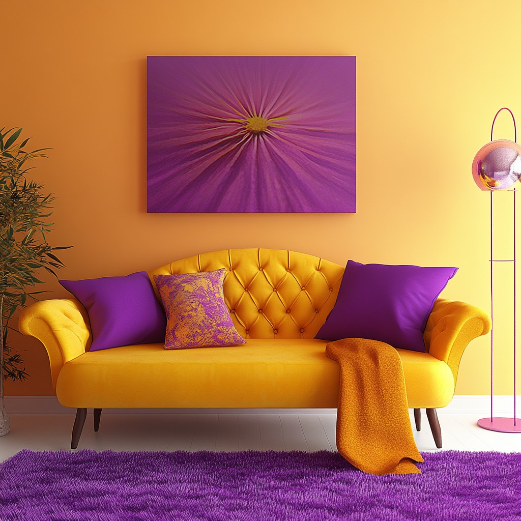 Jasmine, Marigold and Purple Colour Combination