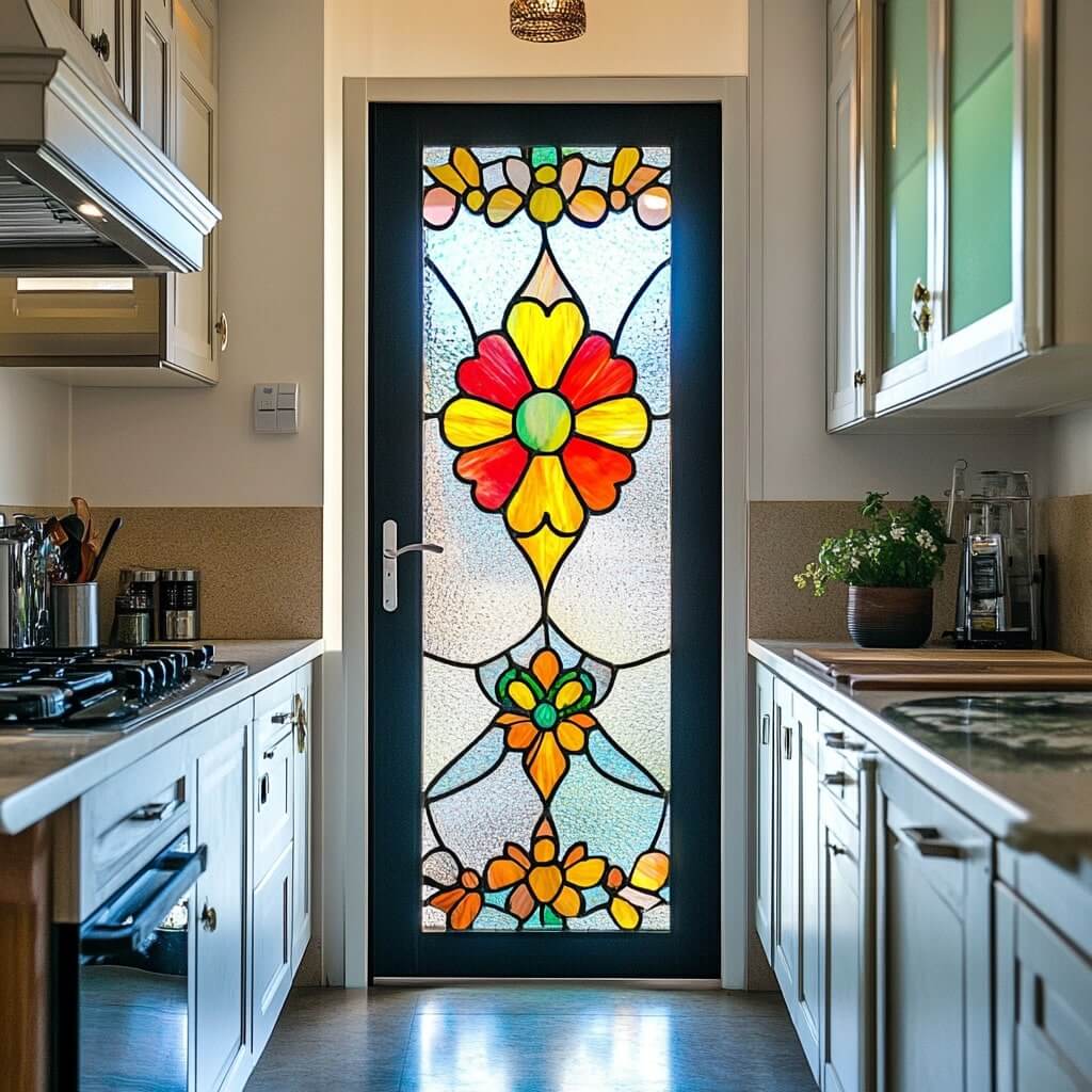 Kitchen Door Glass Painting Designs