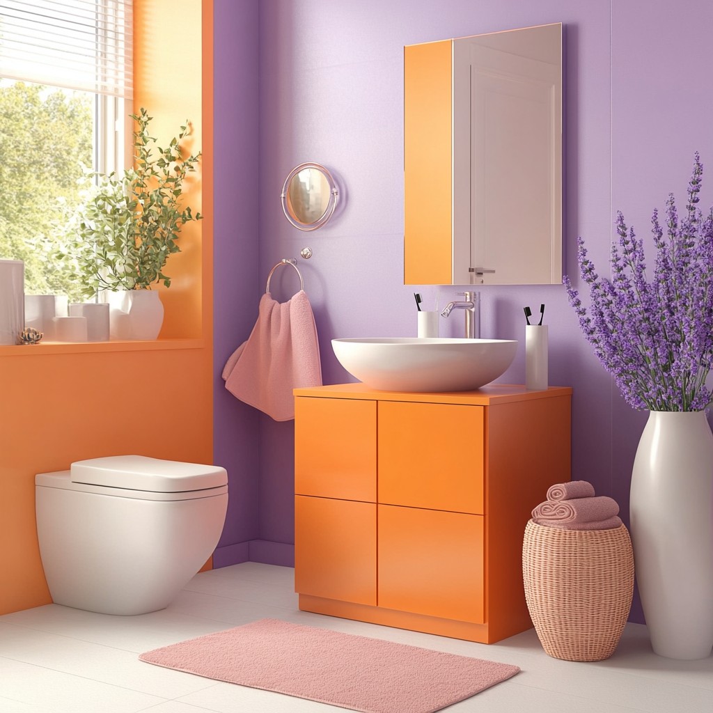 Lavender and Bright Orange Colour Combination