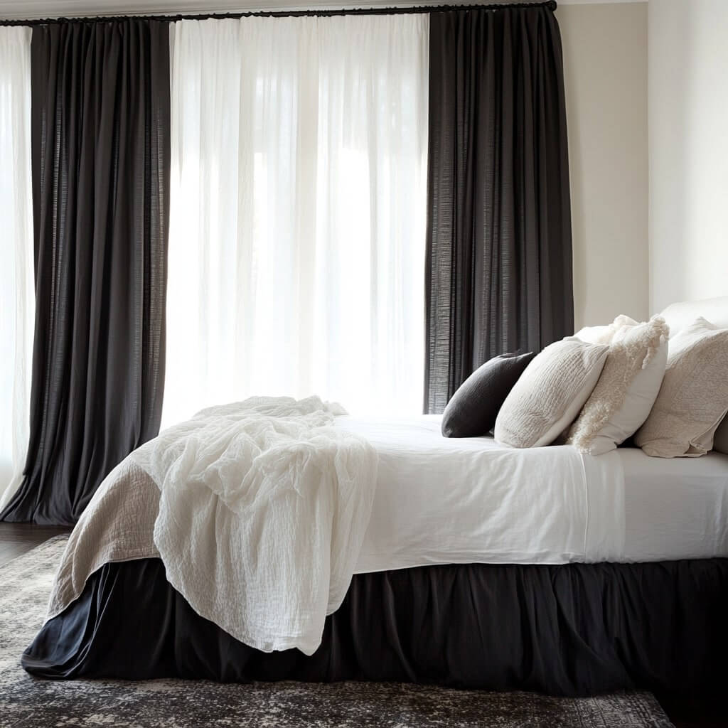 Layered Look Bedroom Curtain Design