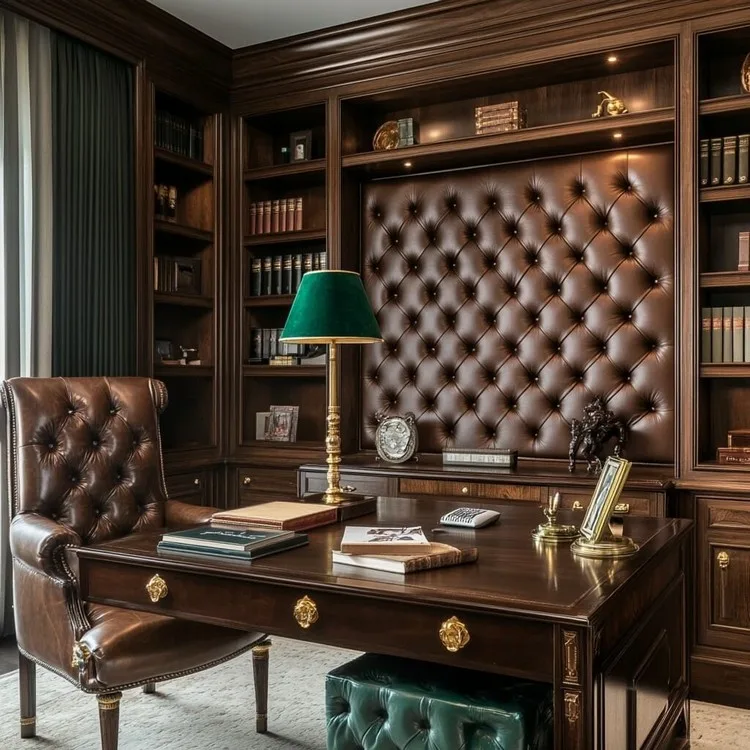Leather Wall Panel Design for Office Room