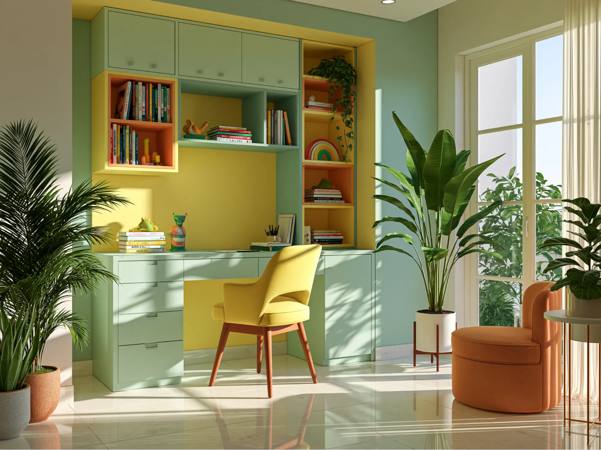 Lemon Yellow and Mint Green Colour Combination