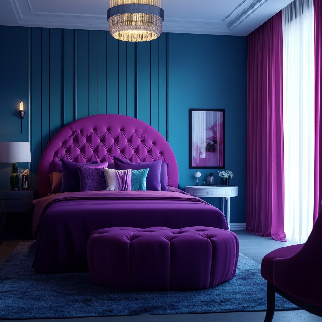 Magenta, Royal Blue and Plum Purple Colour Combination