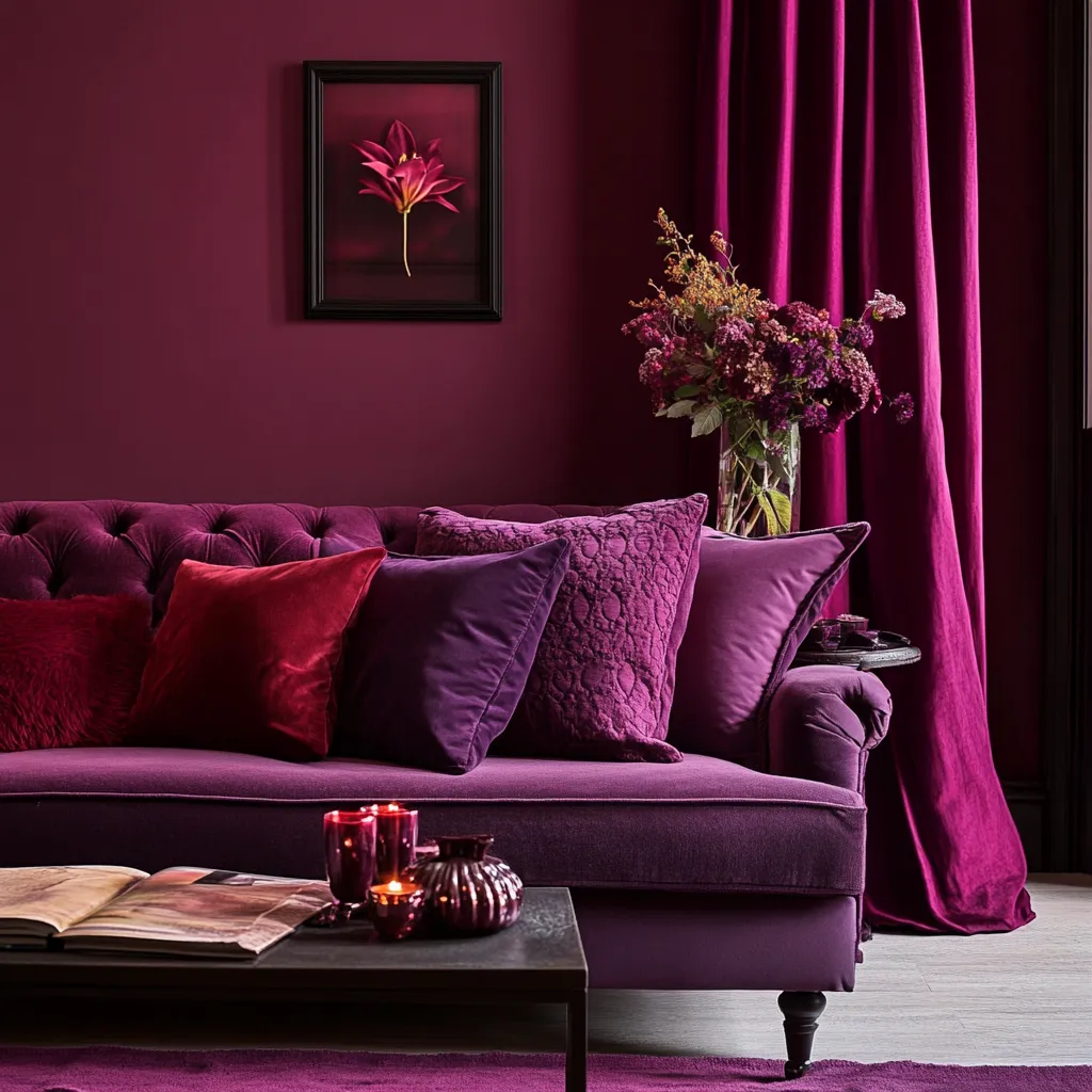 Combination of Purple and Maroon Matching Colour for Purple: Maroon