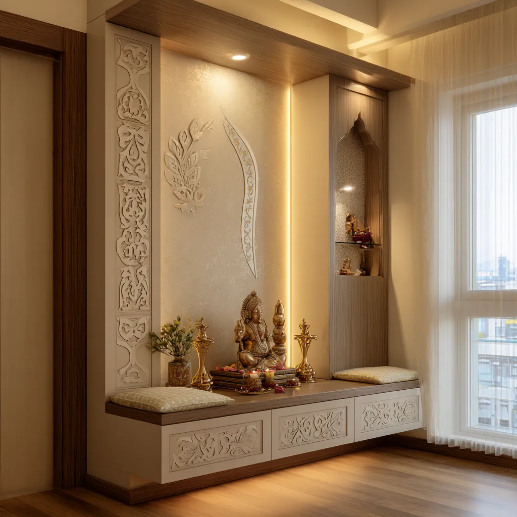 MDF CNC Panels- Material for Small Pooja Room