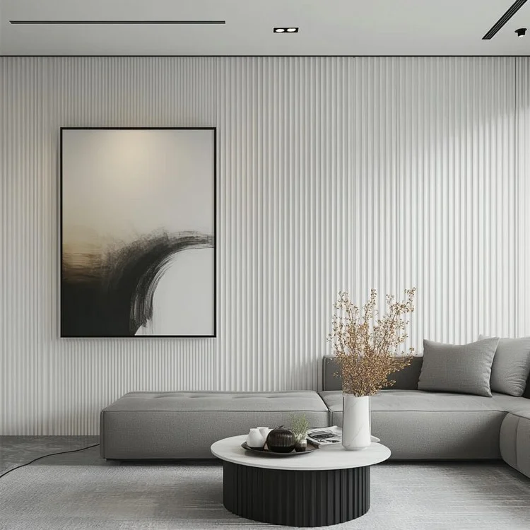 Minimalist Linear Panels Design for Living Room