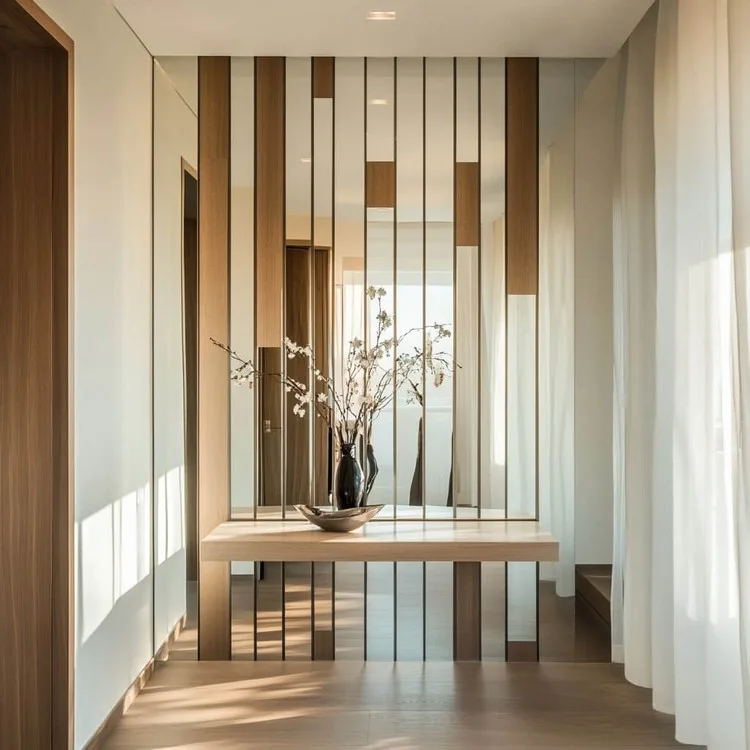Mirror-Embedded Wall Panel Design