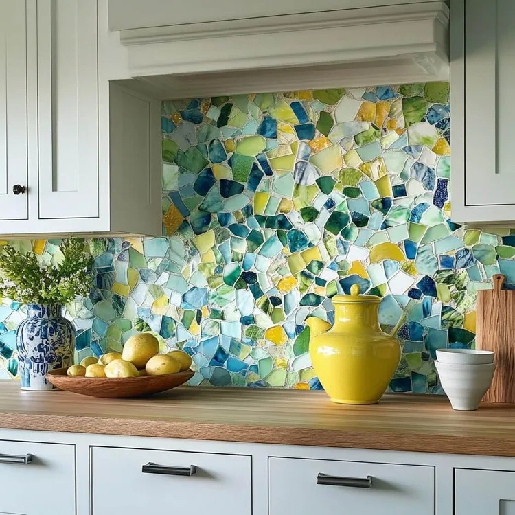 Multi-Colour Mosaic Wall Panelling Design