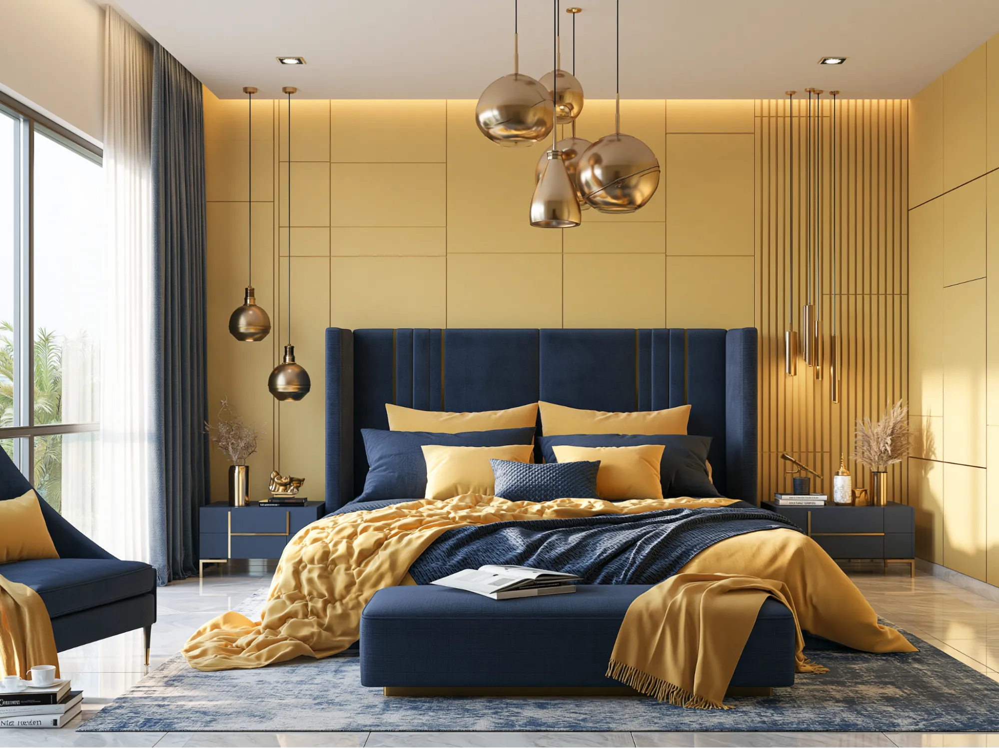 Navy Blue- Contrast Colour of Yellow