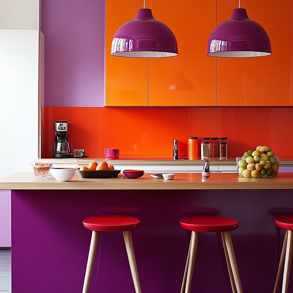 Orange, Red and Purple Colour Combination