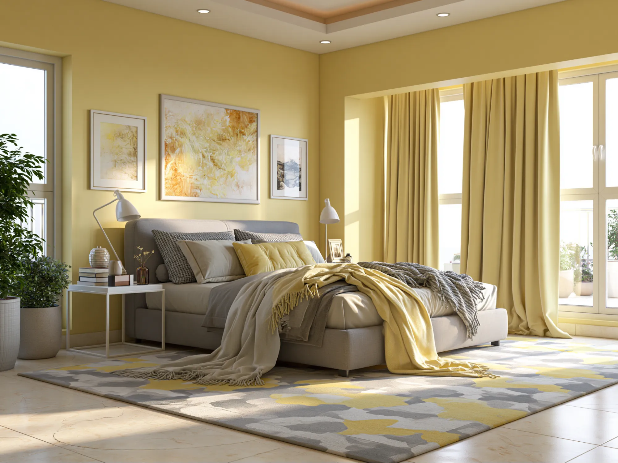 Pale Yellow and Grey Colour Combination