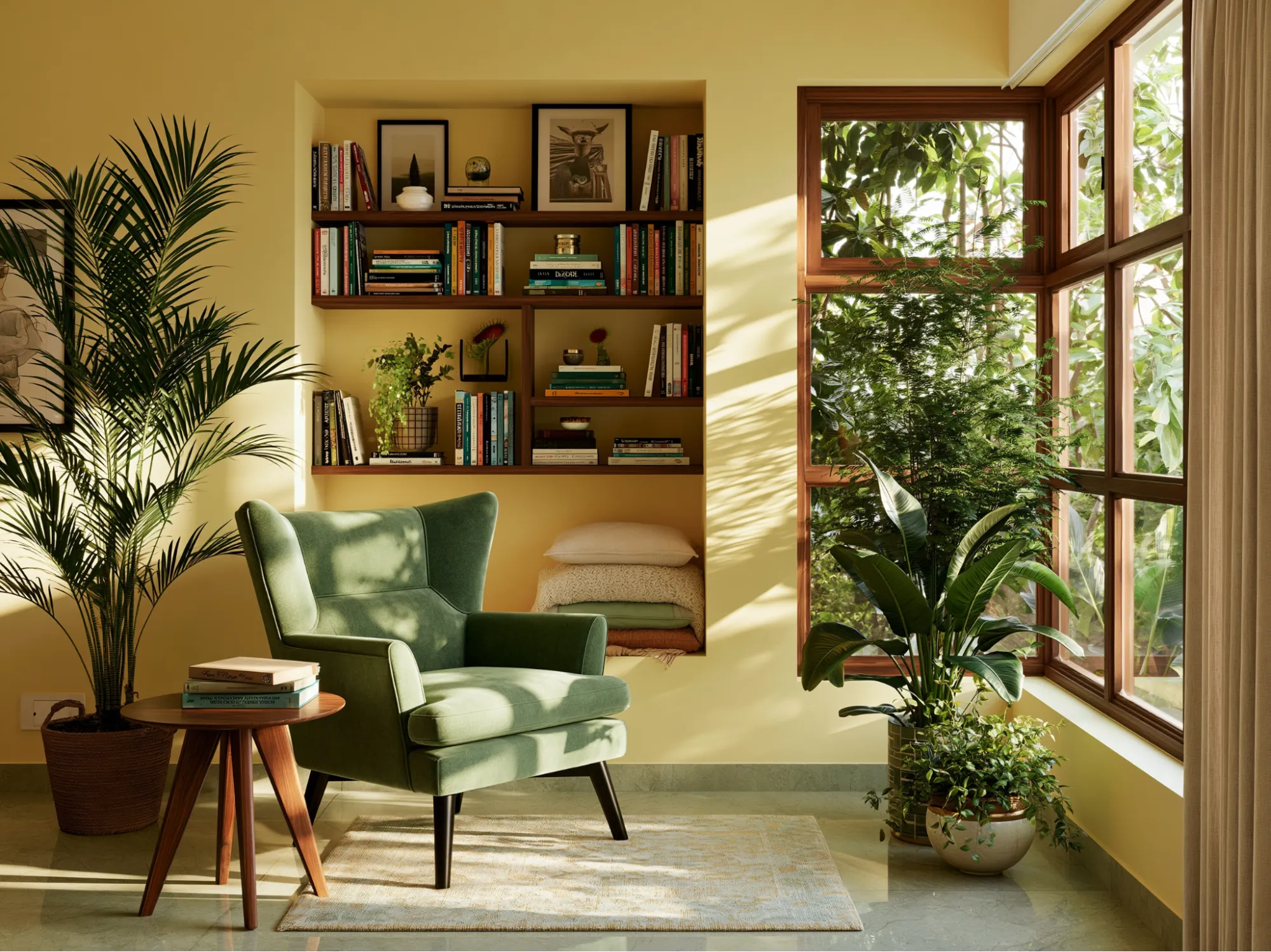 Pale Yellow and Muted Green Colour Combination