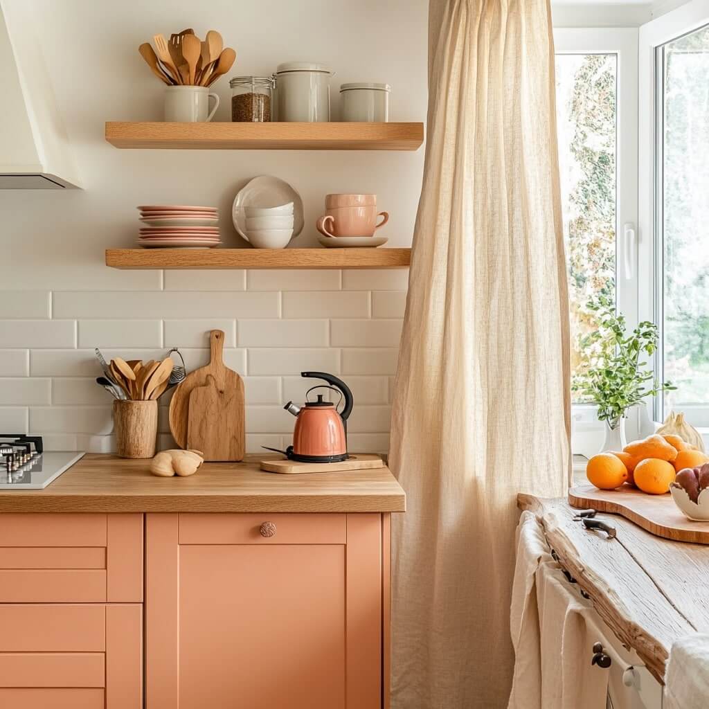 Peach Colour Combination Paint Ideas for Kitchen