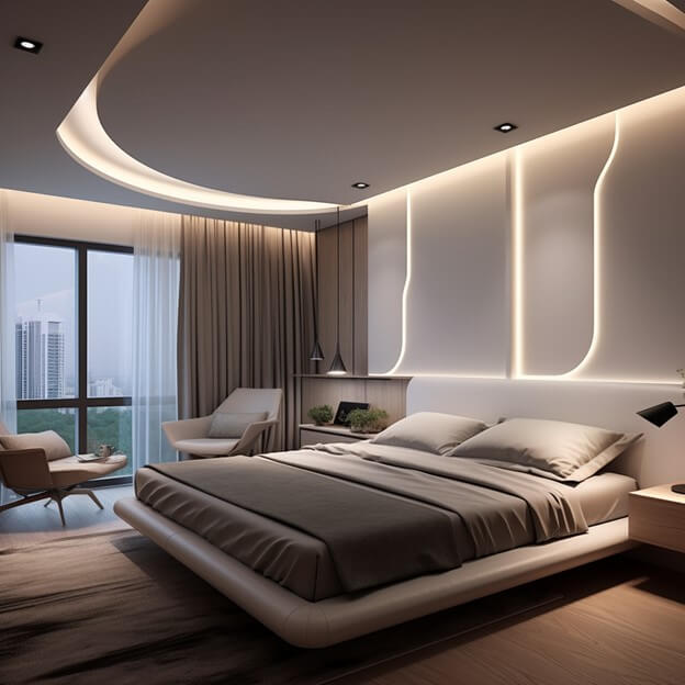 Peripheral Modern Bedroom Ceiling Designs