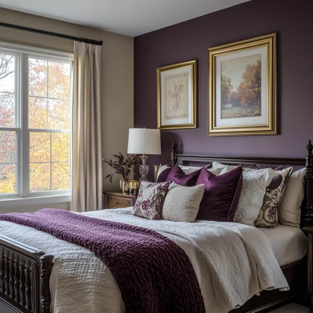 Plum Purple Colour Combinations For Walls