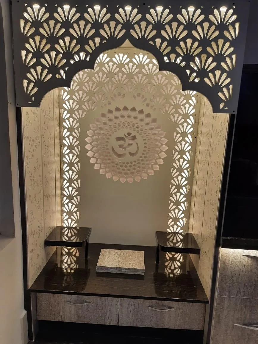 Pooja Room CNC Ceiling Design