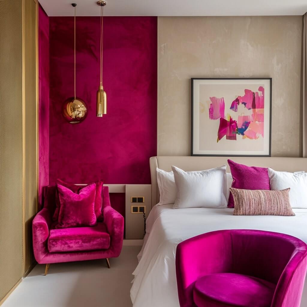Popular Fuchsia Pink Bedroom Look