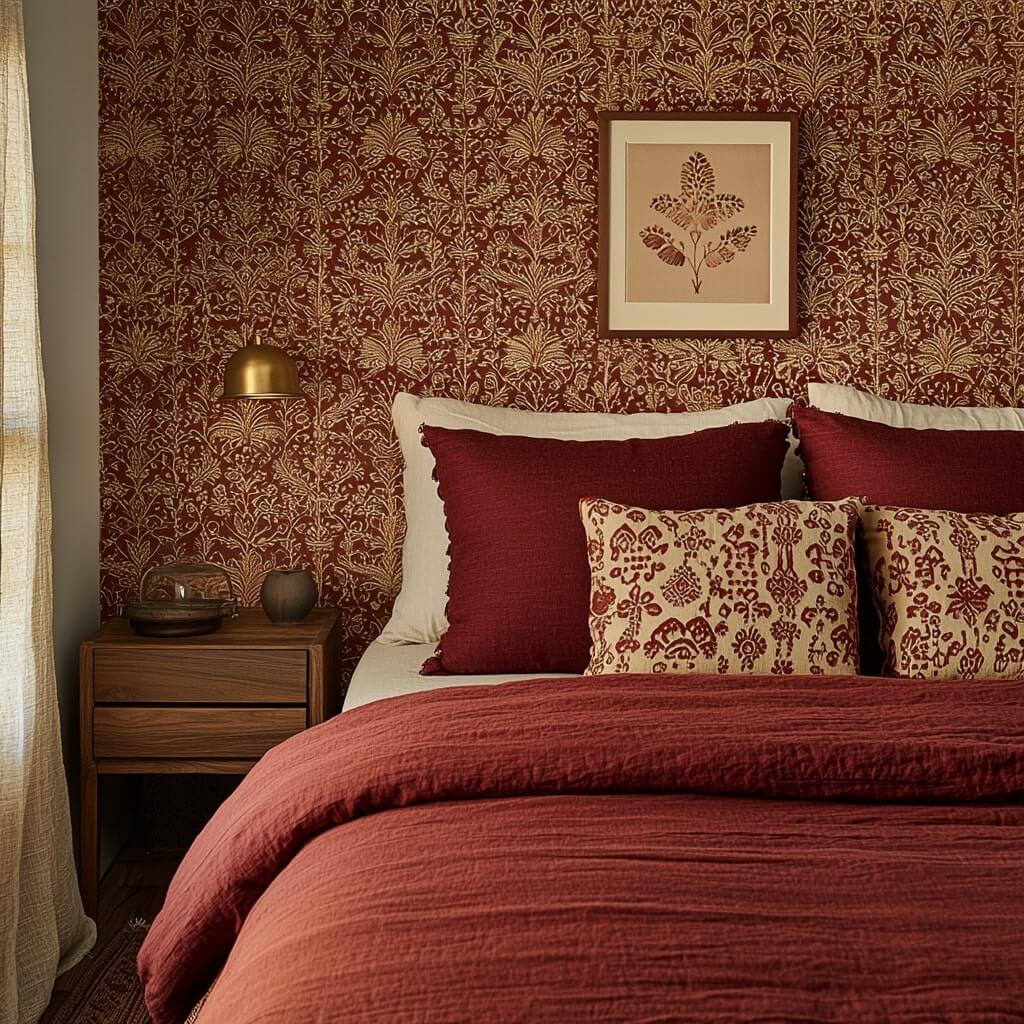 Red Colour Combination with Pattern Play