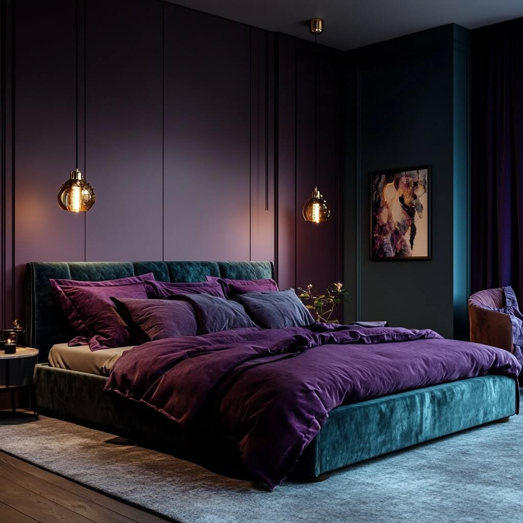 Romantic Purple Bedroom Wall Ideas