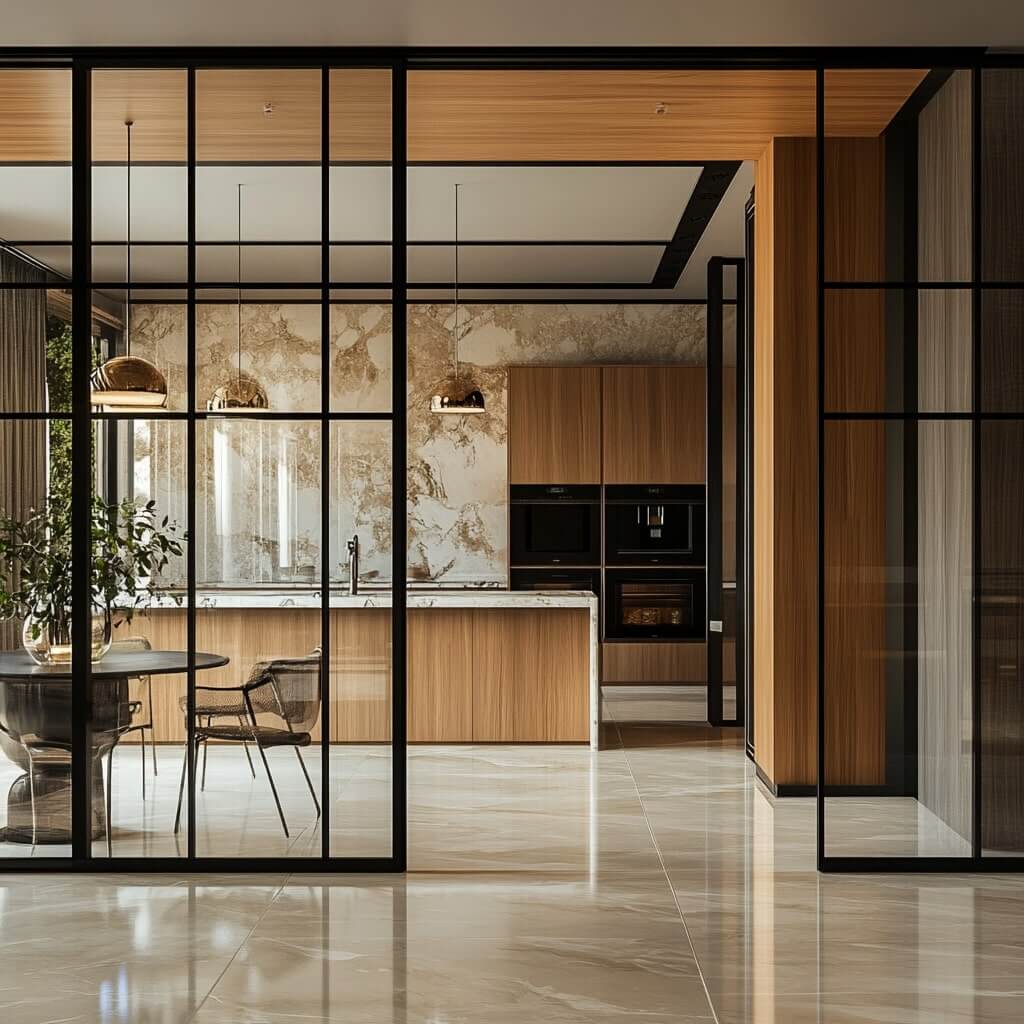 Sliding Glass or French Door Kitchen Entrances Design