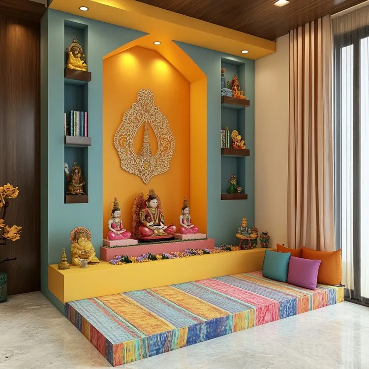 Small Child-Friendly Pooja Room Design