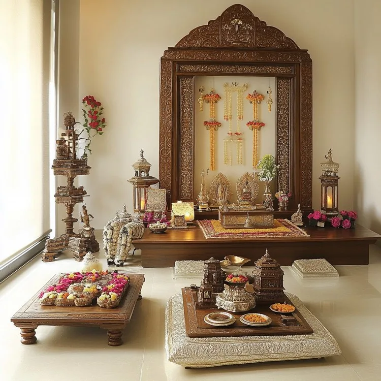 Small Mandir Design for Apartments with Personal Keepsakes