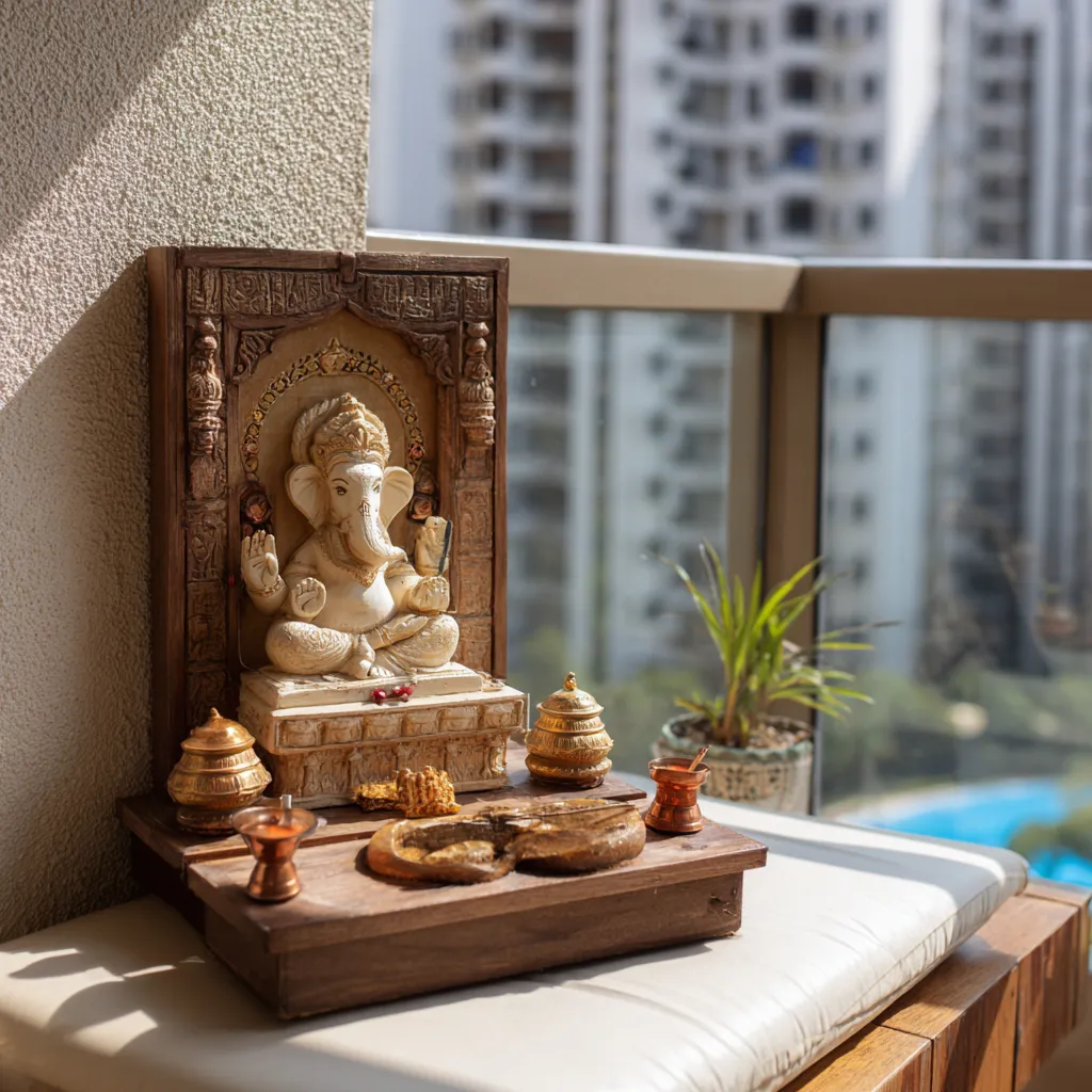 Small Mandir Design in Balcony