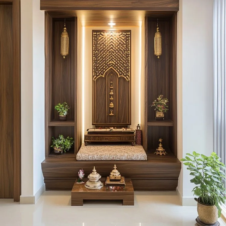 Timeless Small Wooden Temple Design for Home