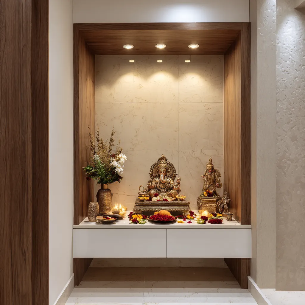 Spot Lights- Pooja Room Lighting Ideas