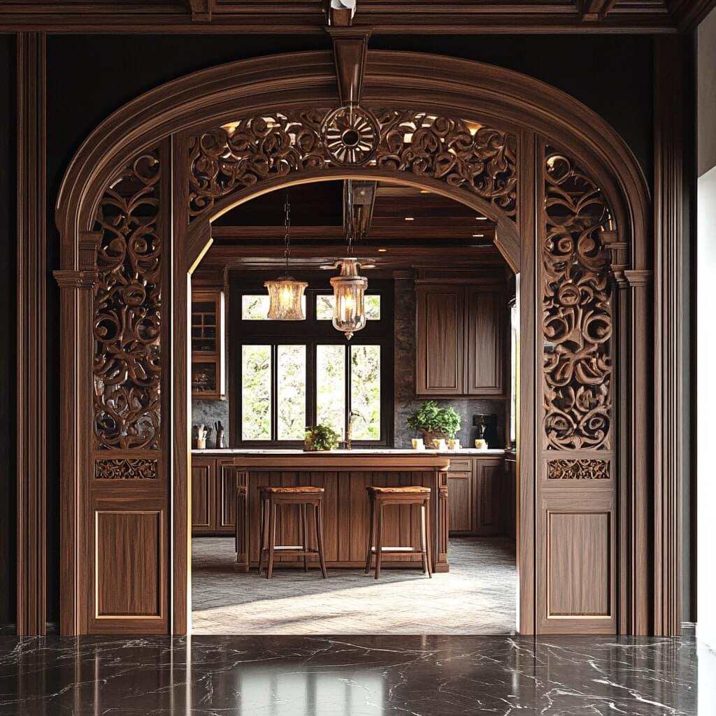 Statement Wooden Kitchen Doorways Design Ideas