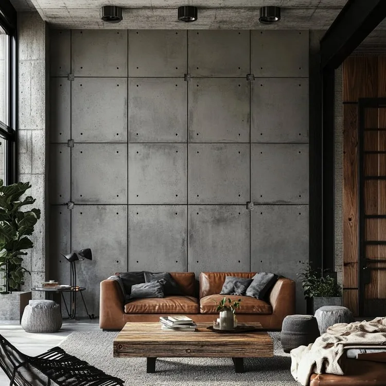 Textured Concrete Wall Panelling Design