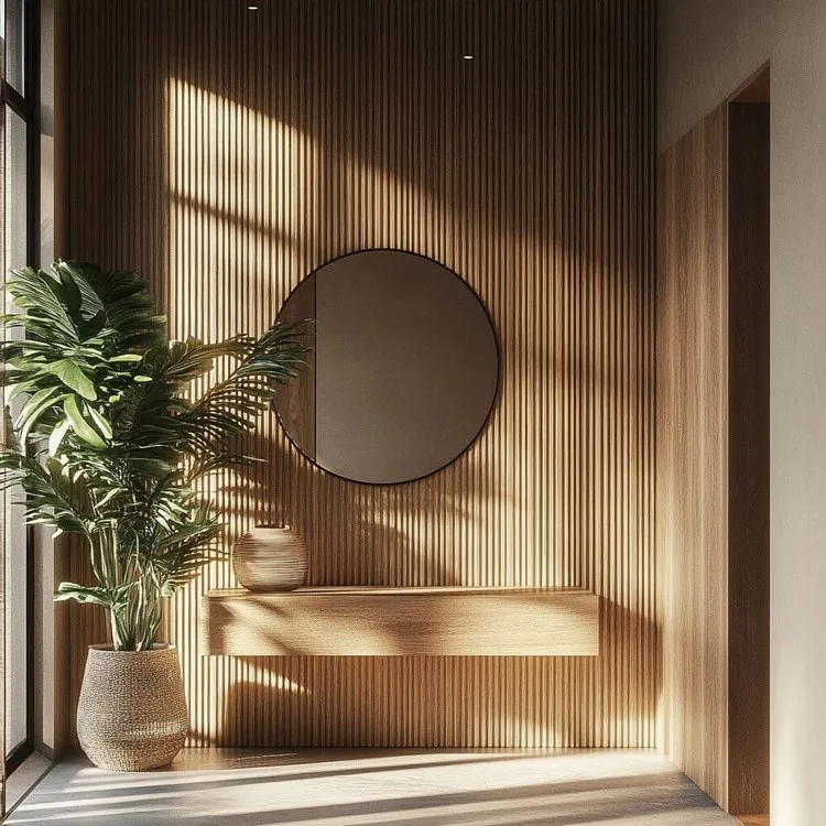 Textured Wooden Wall Panelling Design
