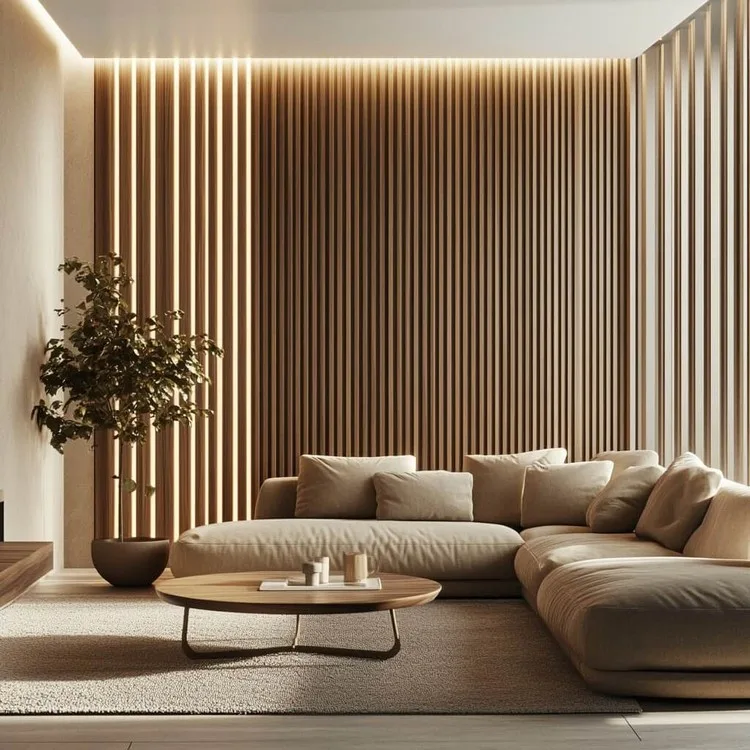 Vertical Wooden Slated Panel Design
