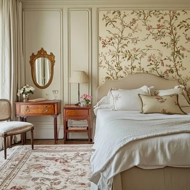 Vintage Patterned Wall Panels Design for Bedroom