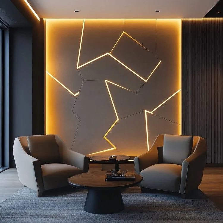 Wall Panel Design with Built-in LED Lights