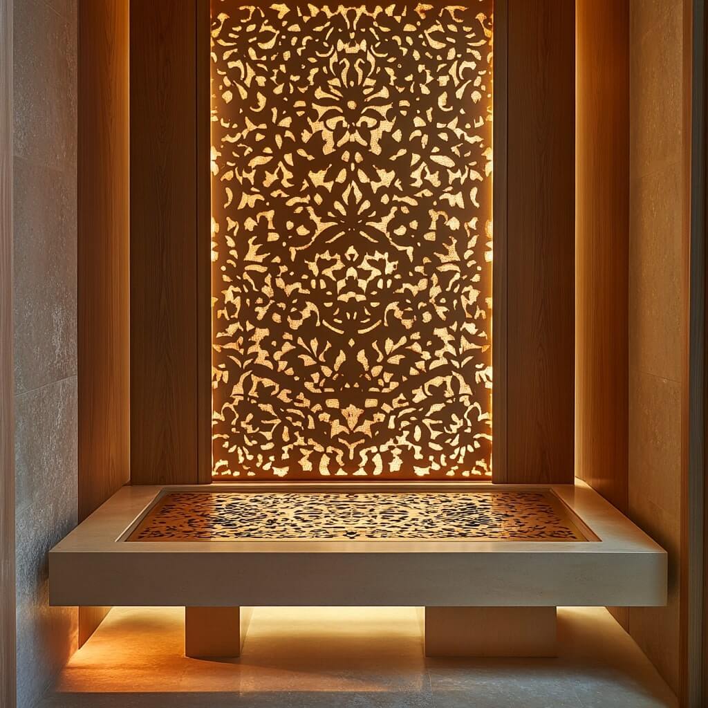 Wall Temple Design Inspiration with Intricate Metalwork