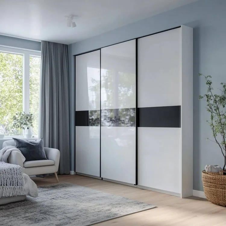 White Colour Wardrobe Design for Small Bedroom