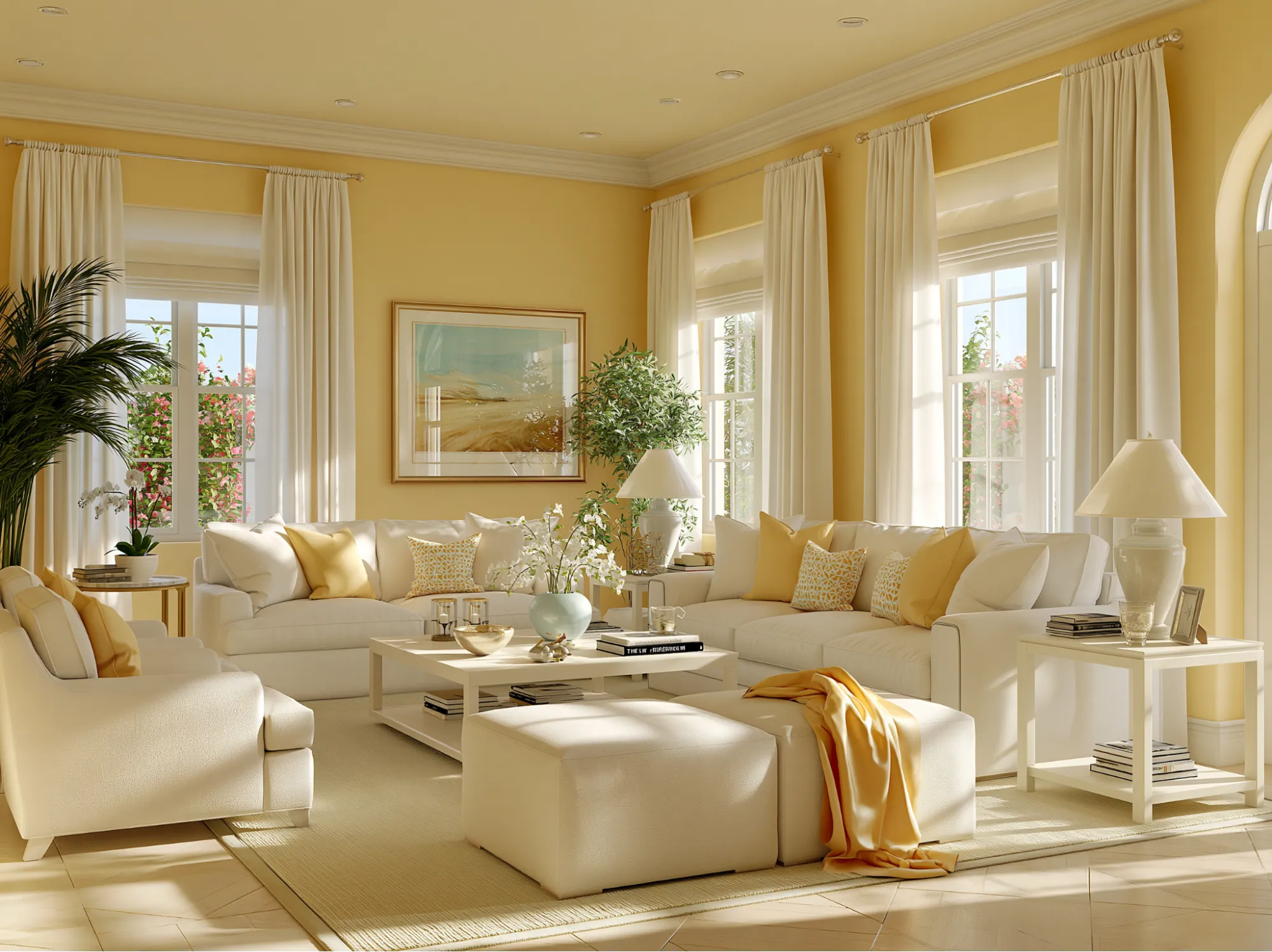 White- Furniture Colour to Match With Yellow Walls
